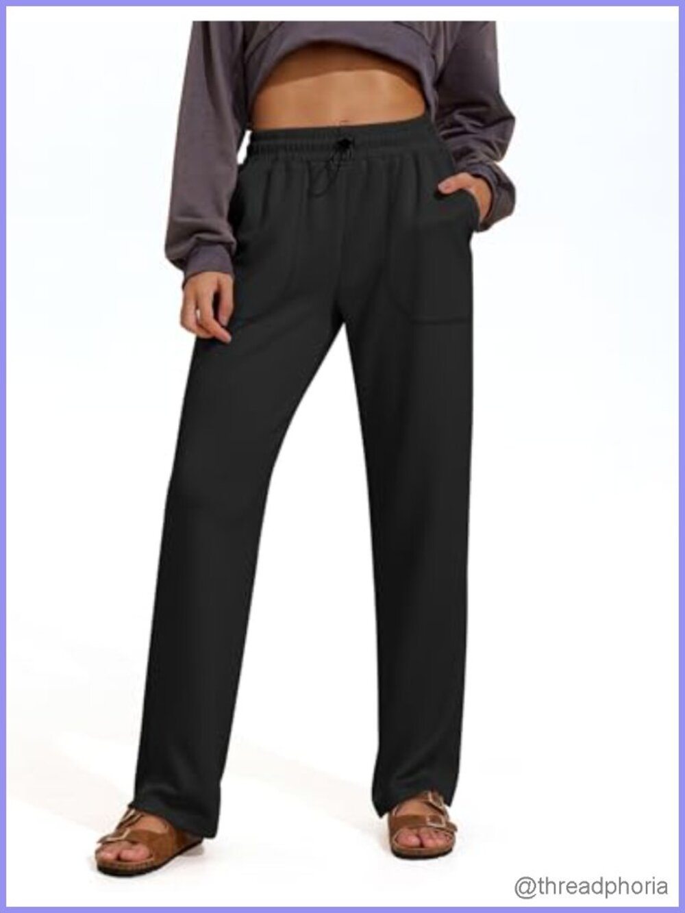 Womens High Waisted Straight Leg Sweatpants Loose Fit Yoga Lounge Pants